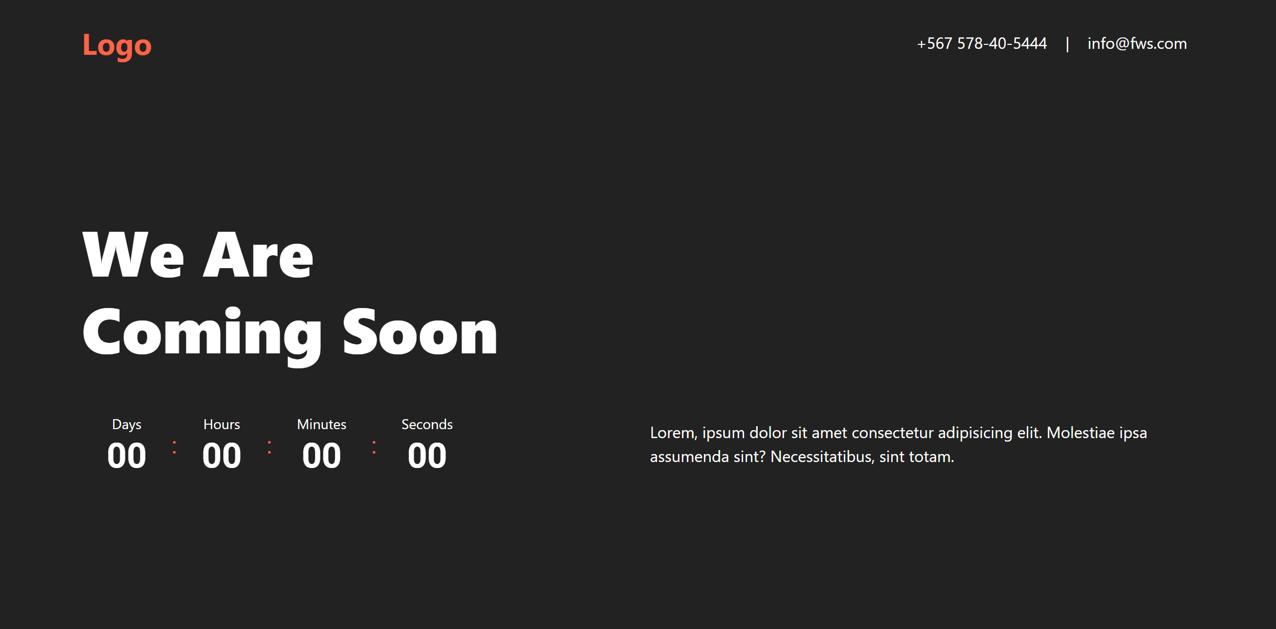 Responsive Coming Soon Template with Countdown | Modern Design