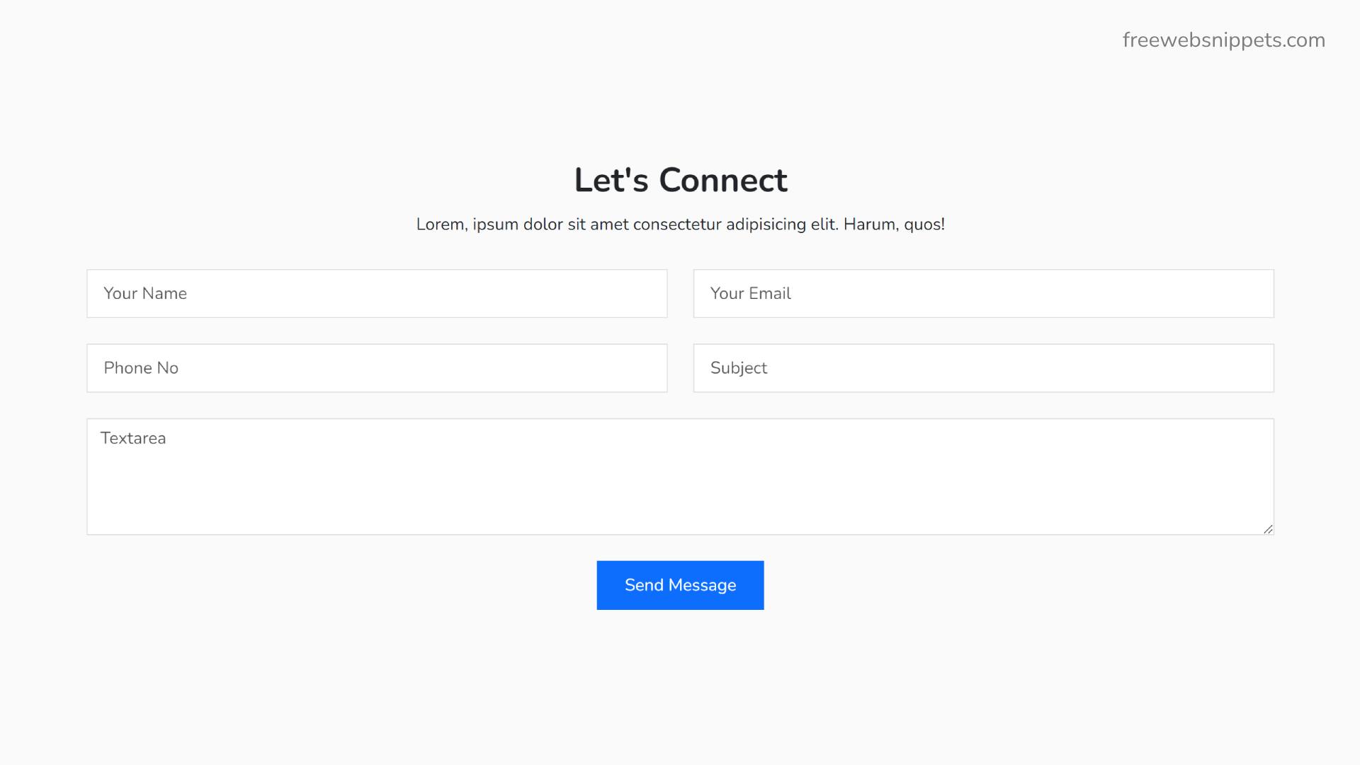 Free Bootstrap HTML Contact Form Template Download