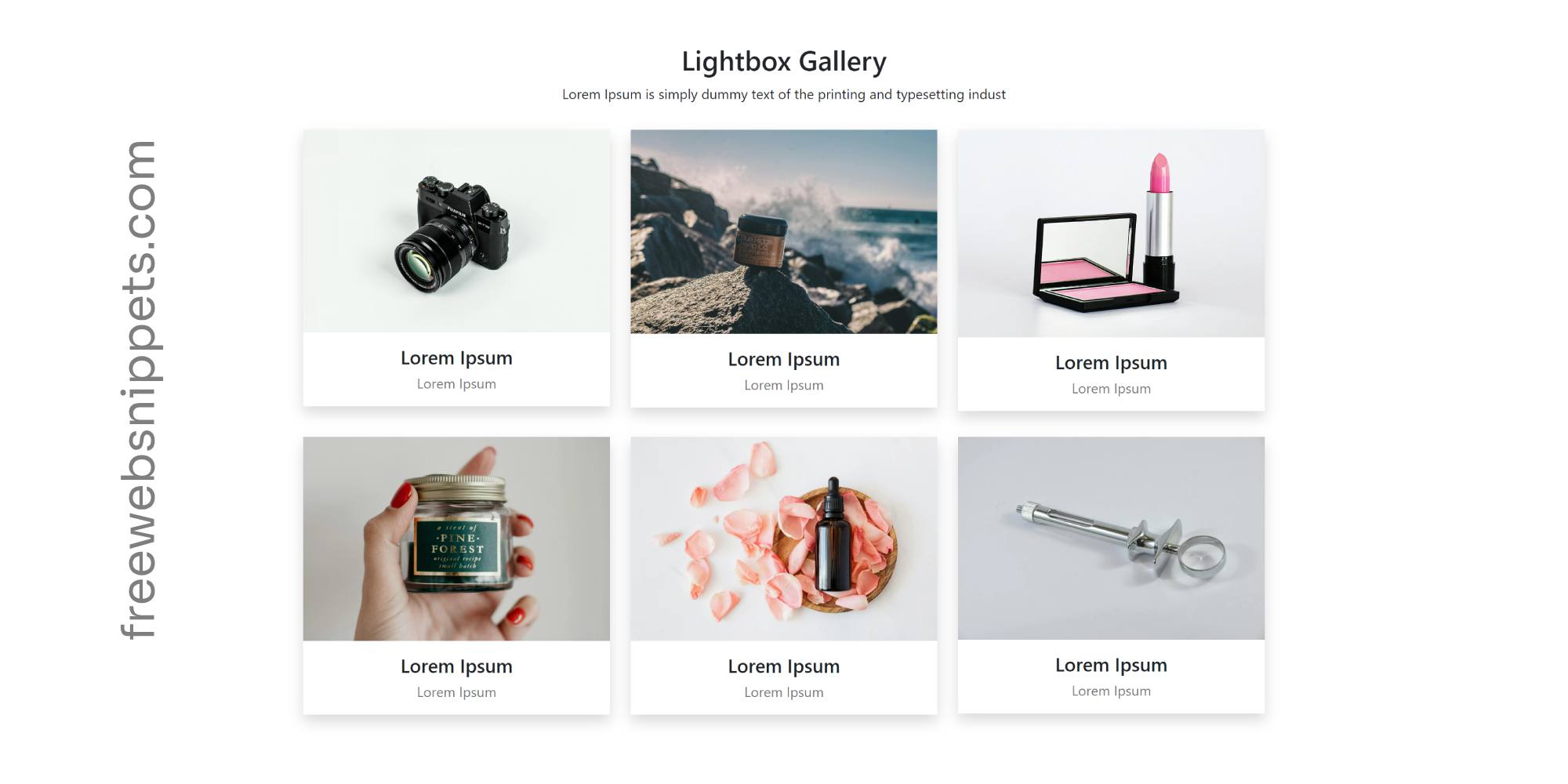 Free Responsive Lightbox Image Gallery Template | Image Gallery Snippet