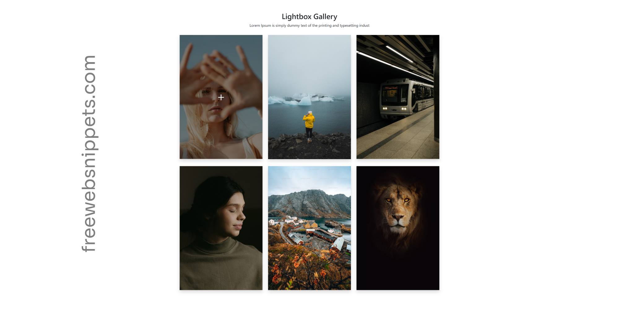 Responsive Lightbox Image Gallery Template | Free Image Gallery Snippet